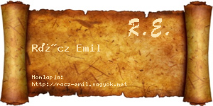 Rácz Emil névjegykártya