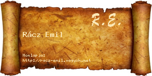 Rácz Emil névjegykártya